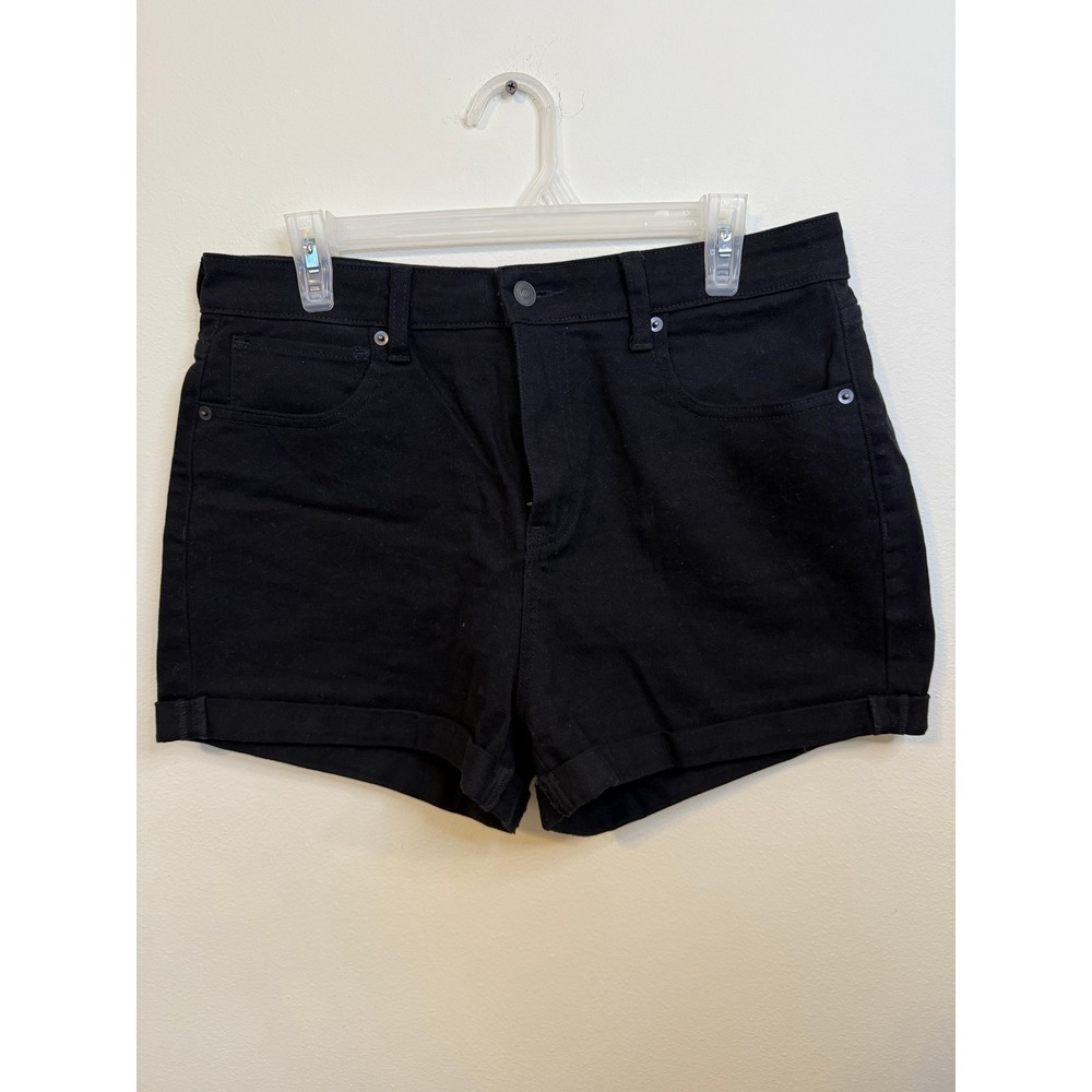 No Boundaries Denim Shorts Womens 15 Black Excellent Cuffed High Rise Cotton